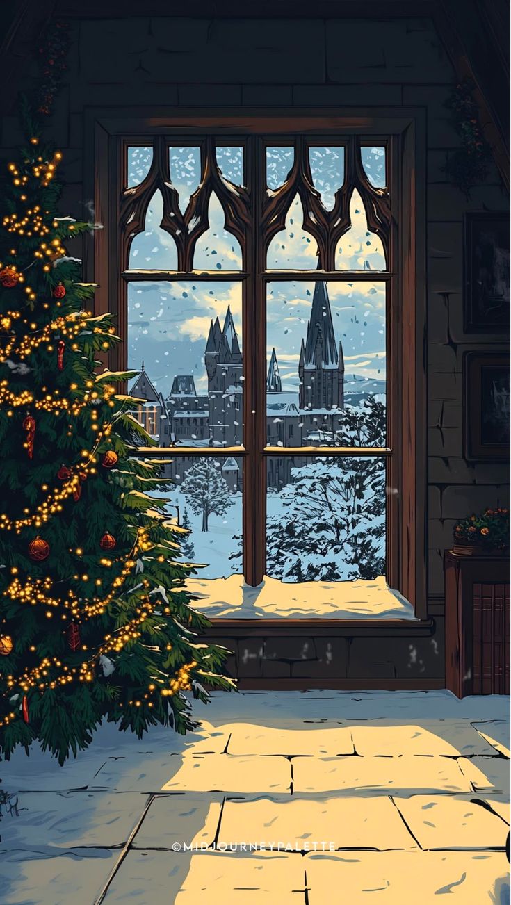 My Wizarding World. Harry potter wallpaper background, Christmas scenery, Harry potter illustrations
