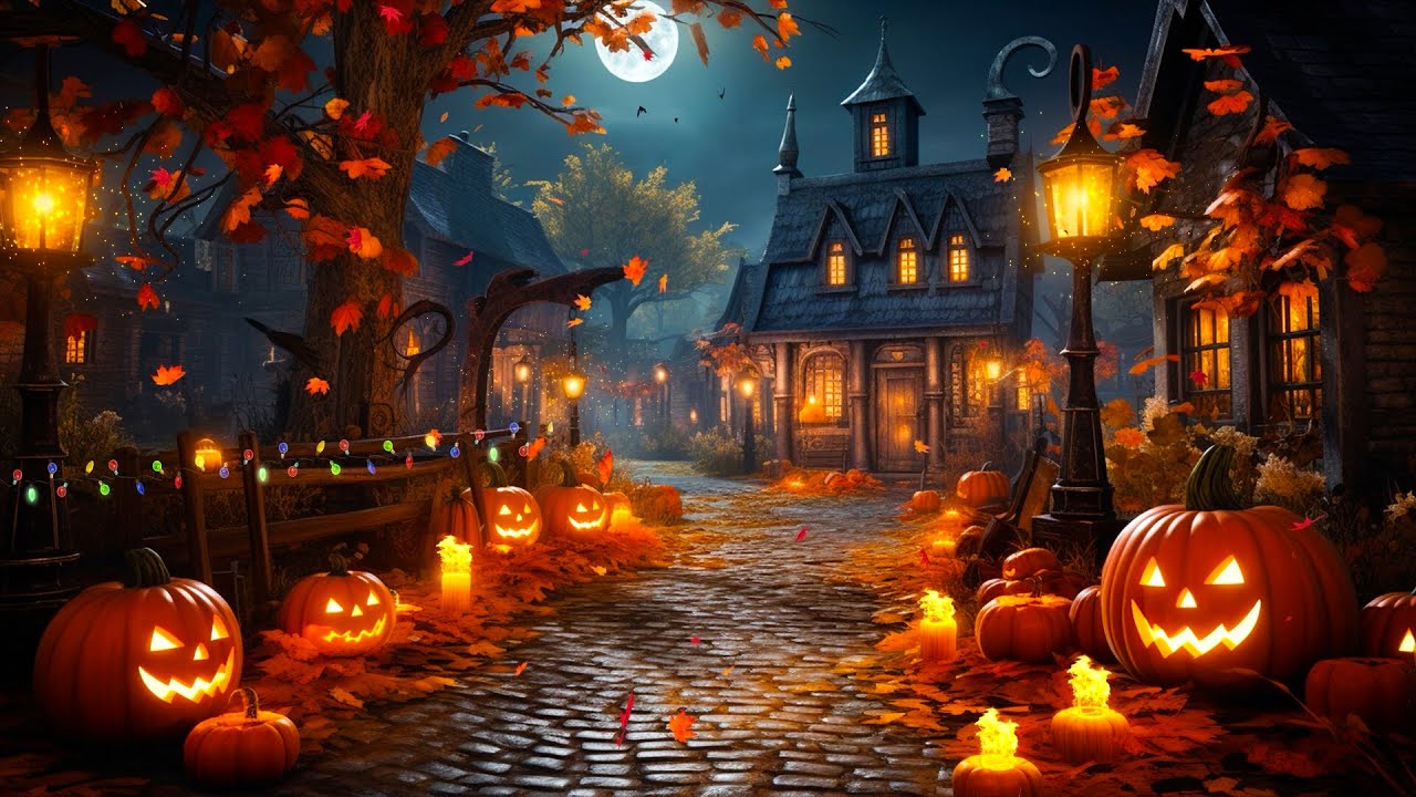 Cozy Autumn Village Halloween Ambience