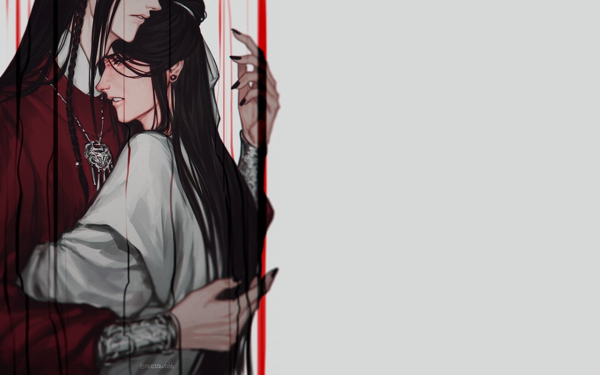 Heaven Official's Blessing: Xie Lian & Hua Cheng in Crimson Rain HD Wallpaper