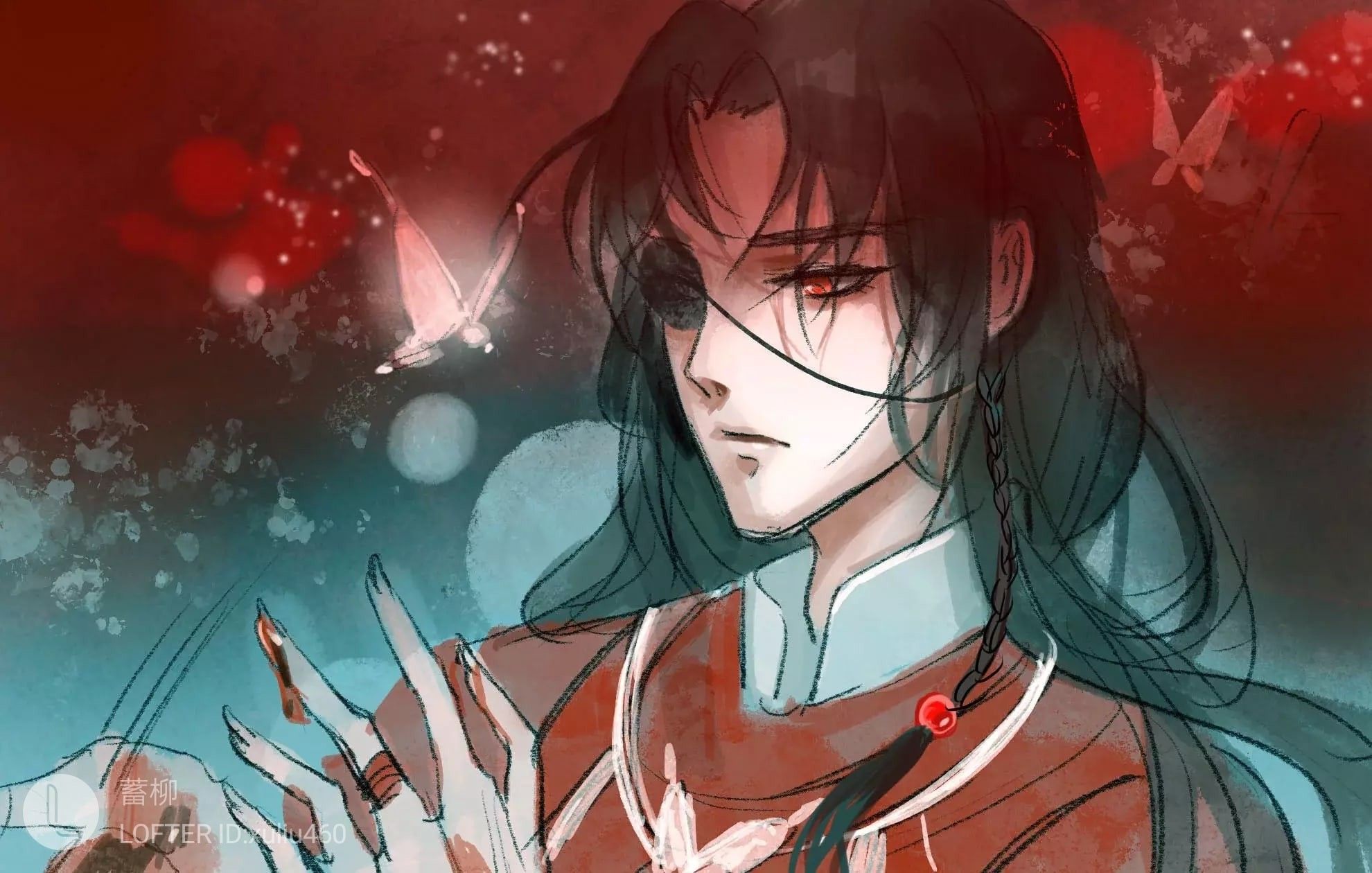 Phone wallpaper: Heaven Official's Blessing, Anime, Tian Guan Ci Fu, Crimson Rain Sought Flower, Hua Cheng, San Lang 1012802