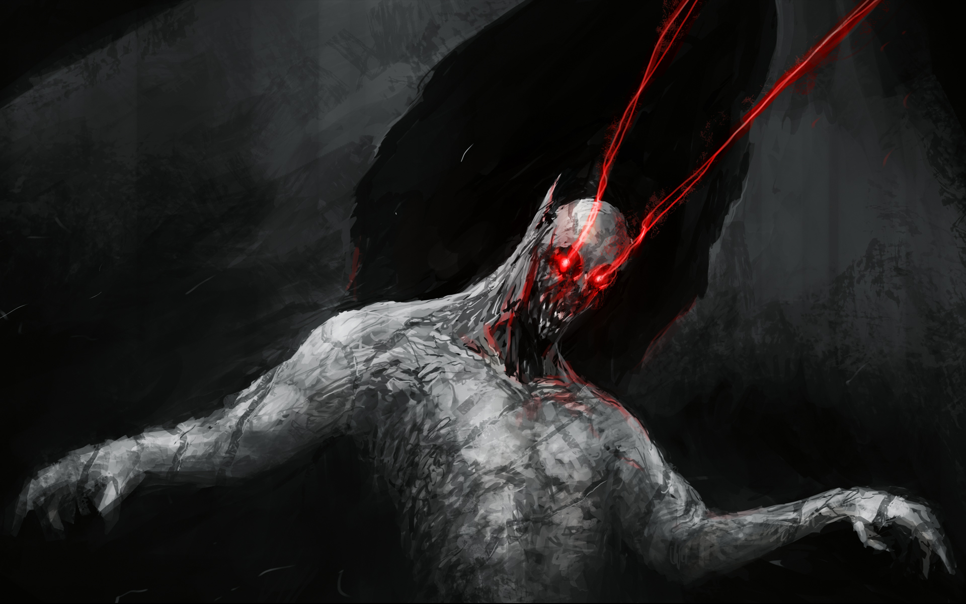 Dark Demon Fury: Intense HD Horror Wallpaper