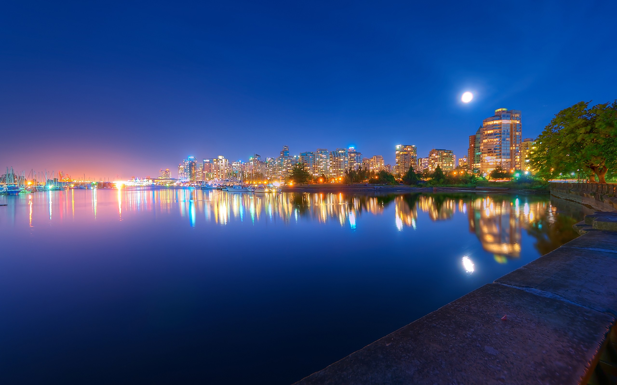 Wallpaper City Lights Turned on During Night Time, Background Free Image