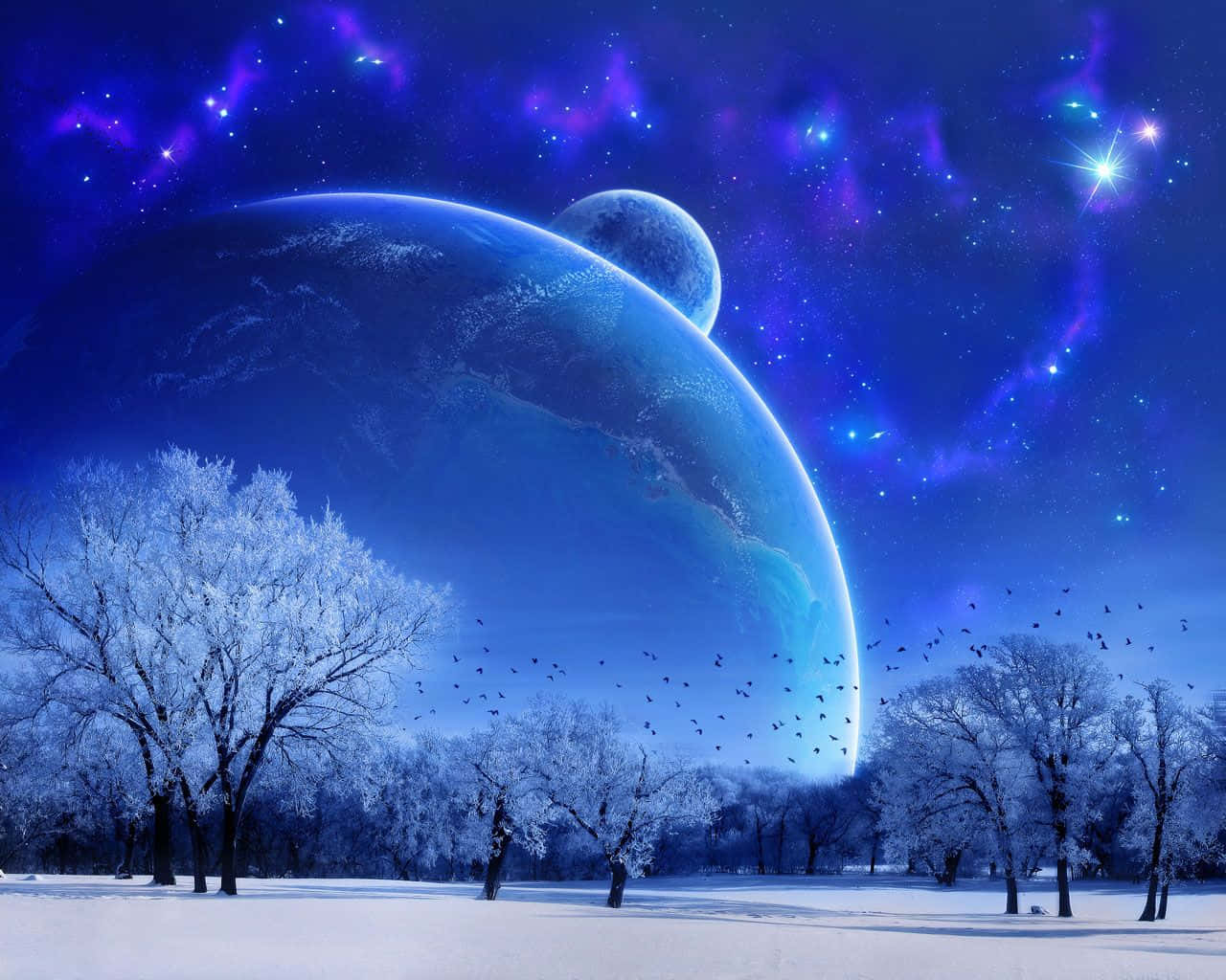 Download Winter Fantasy Landscape Wallpaper