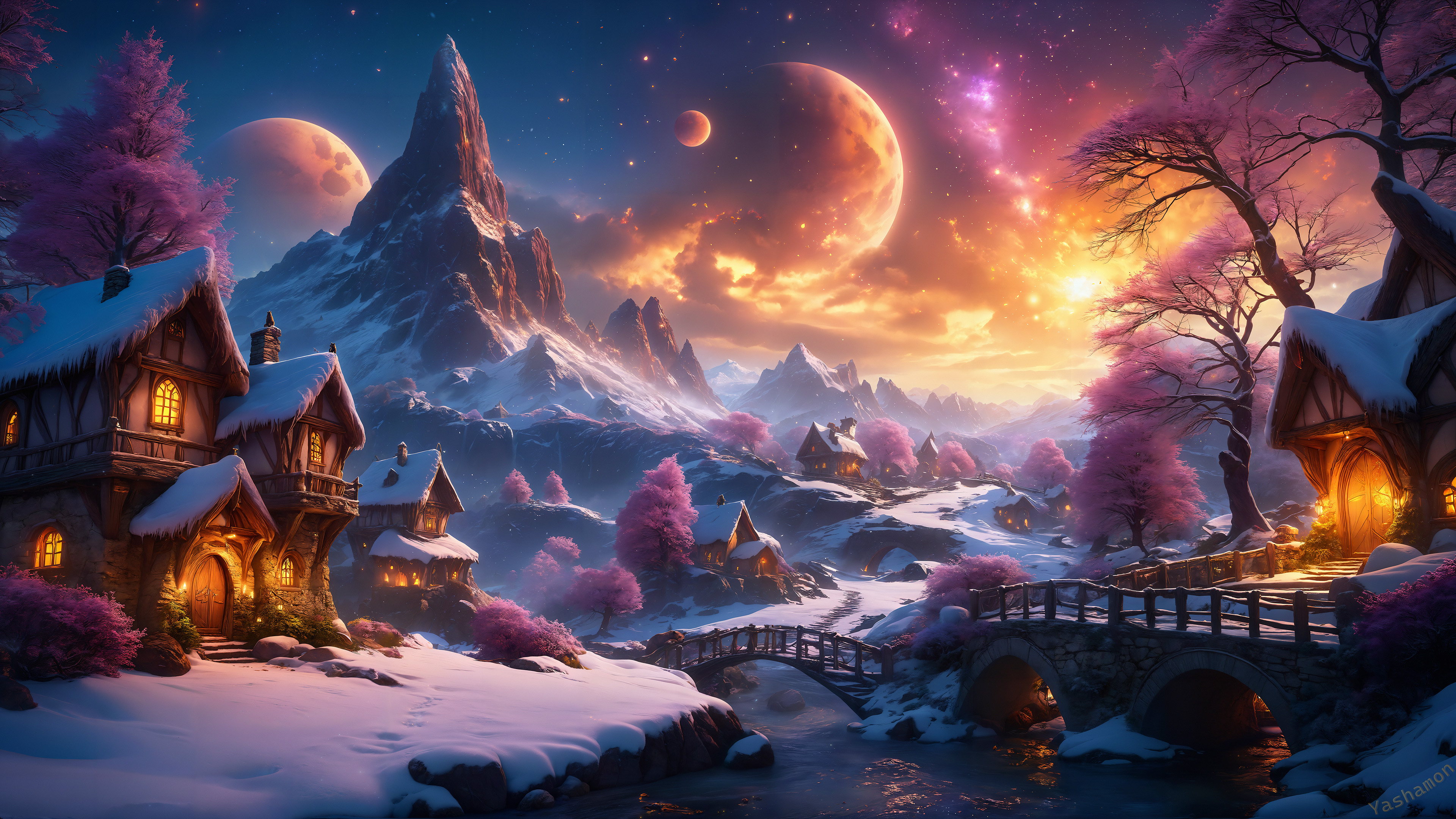 Winter Fantasy Landscape HD Wallpaper