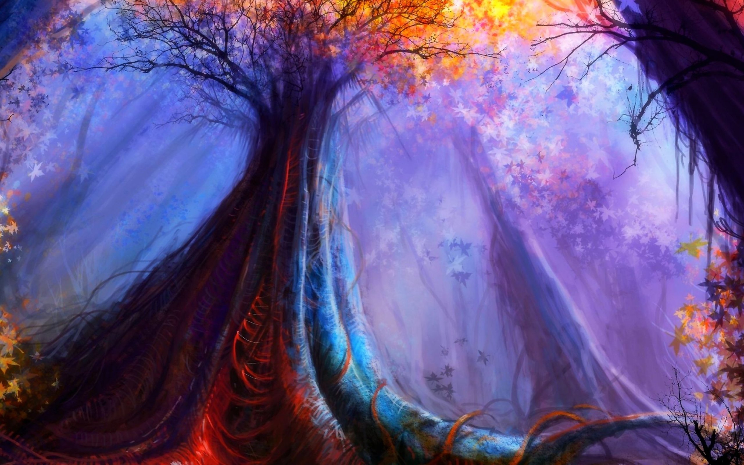 artwork, Fantasy, Magical, Art, Forest, Tree, Landscape, Nature, Autumn Wallpaper HD / Desktop and Mobile Background