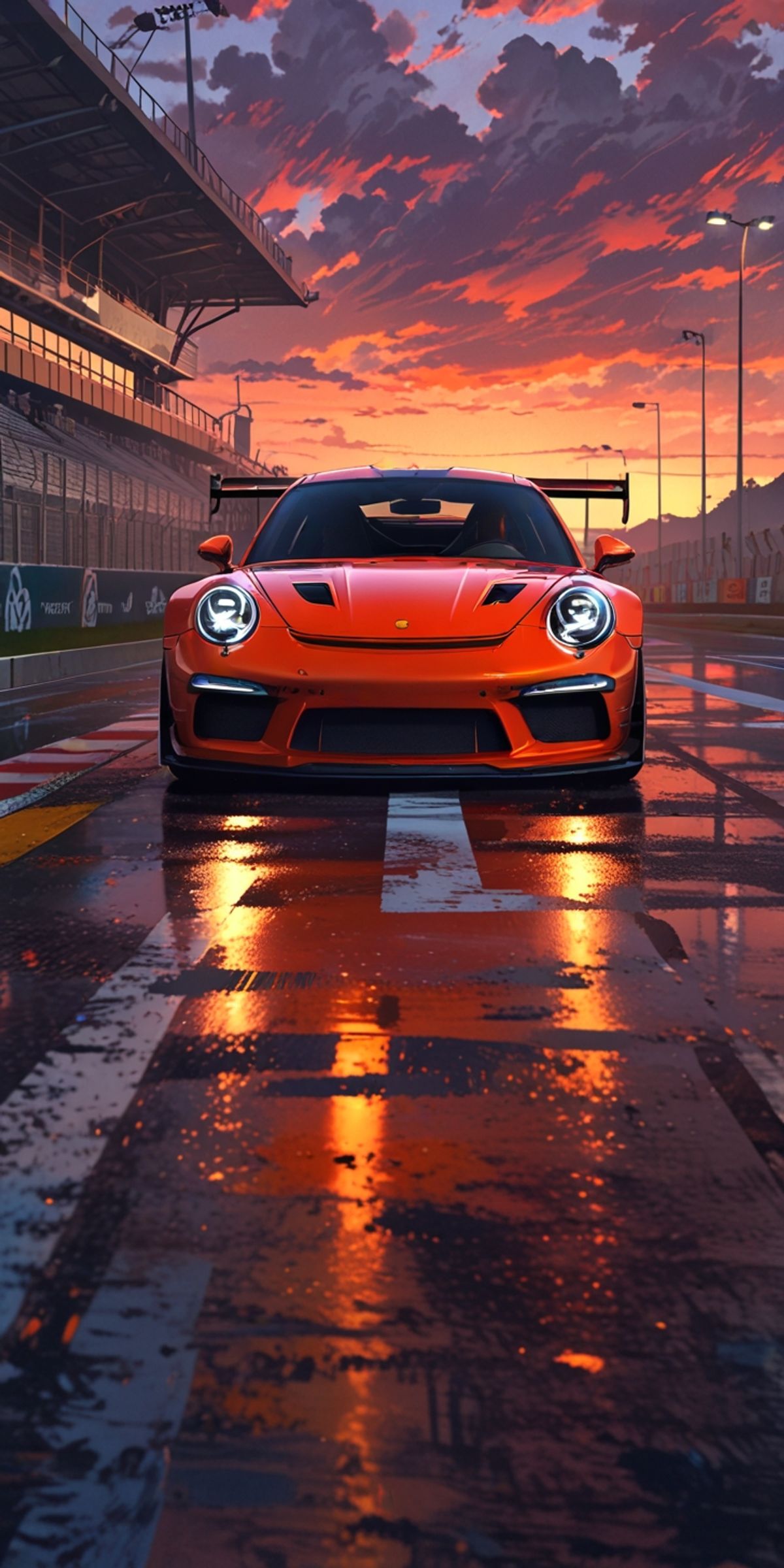 Porsche 911 GT3 RS Vibrant Lava Orange (Phone Wallpaper)