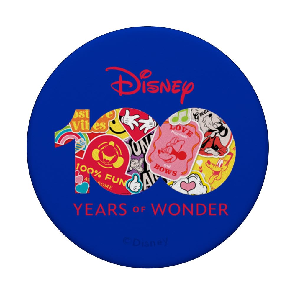 Disney 100 Years of Wonder Logo Happy Faces Stickers D100 PopSockets Standard PopGrip, Cell Phones & Accessories