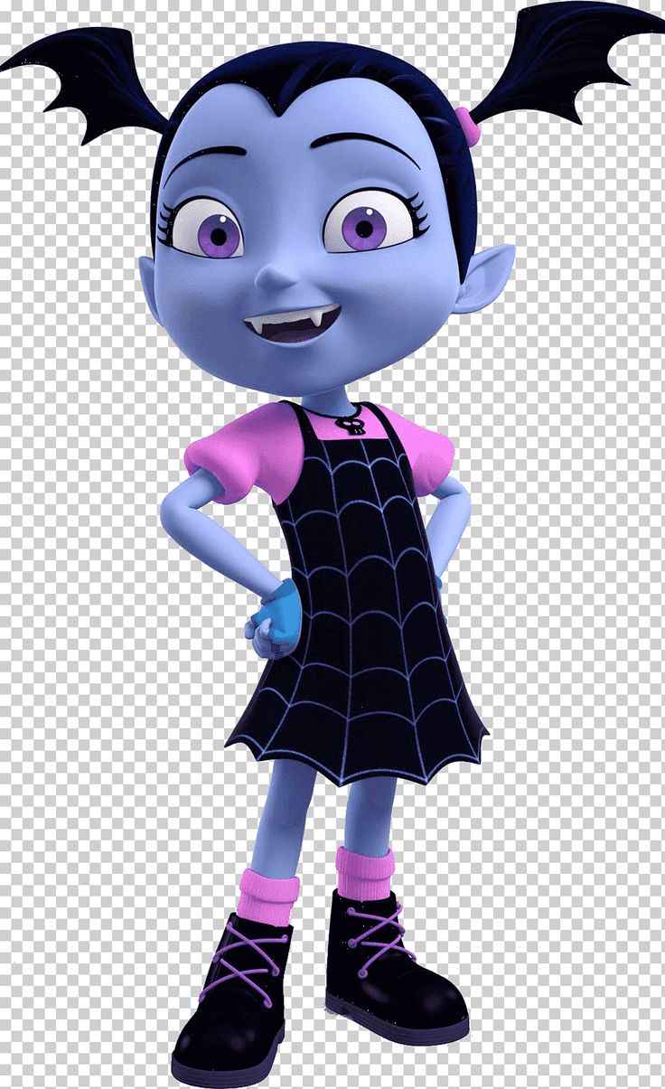 Bat girl with black dress illustration, Oxana Hauntley Disney Junior The Walt Disney Company, Disney Vampirina, purple, violet, fictional Character png