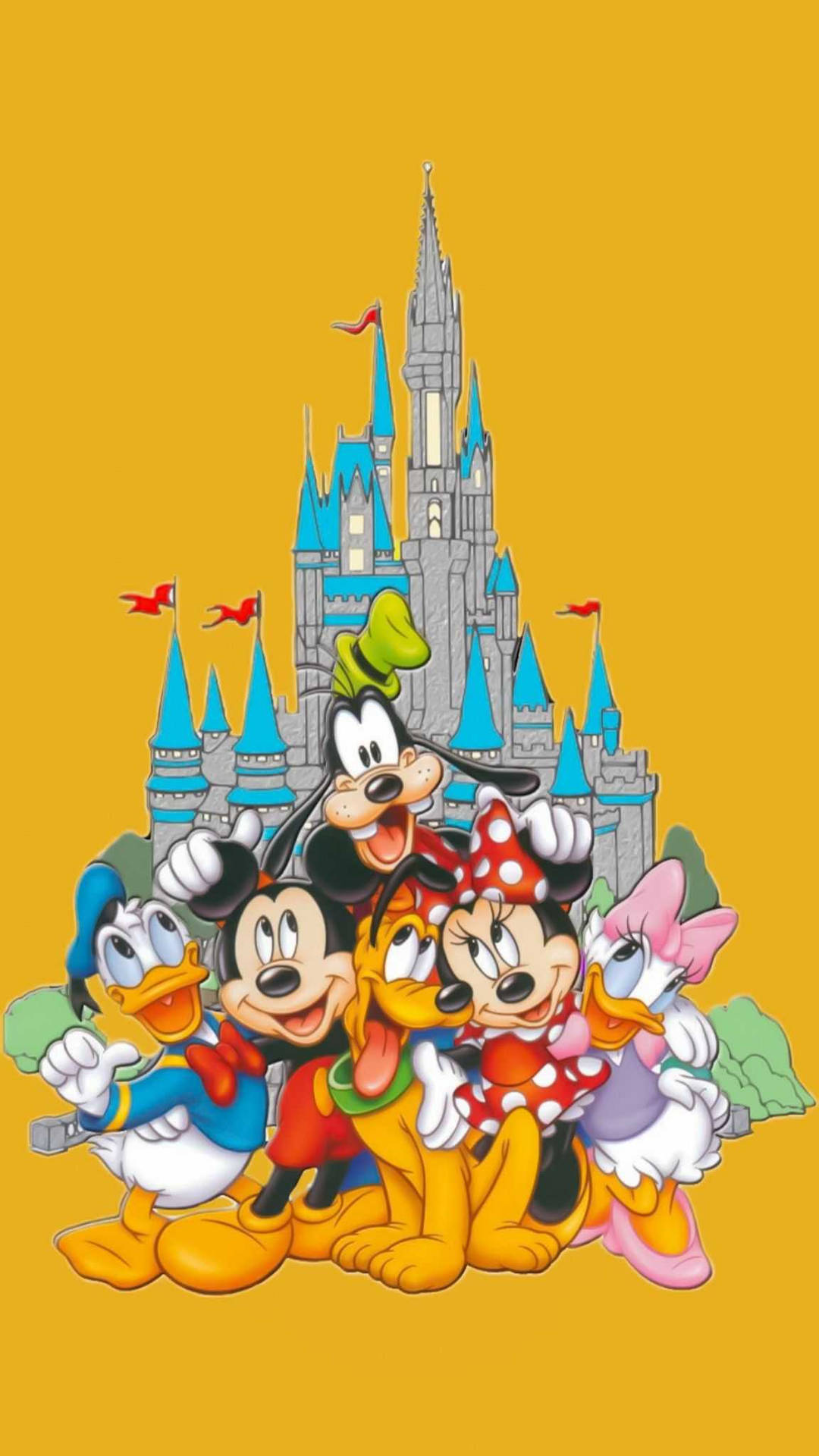 Download Mickey Mouse And Friends Disneyland Castle Wallpaper