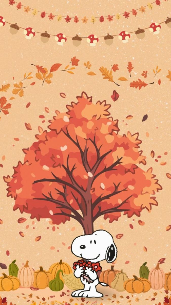 Snoopy. Snoopy wallpaper, Fall wallpaper, Cute fall wallpaper