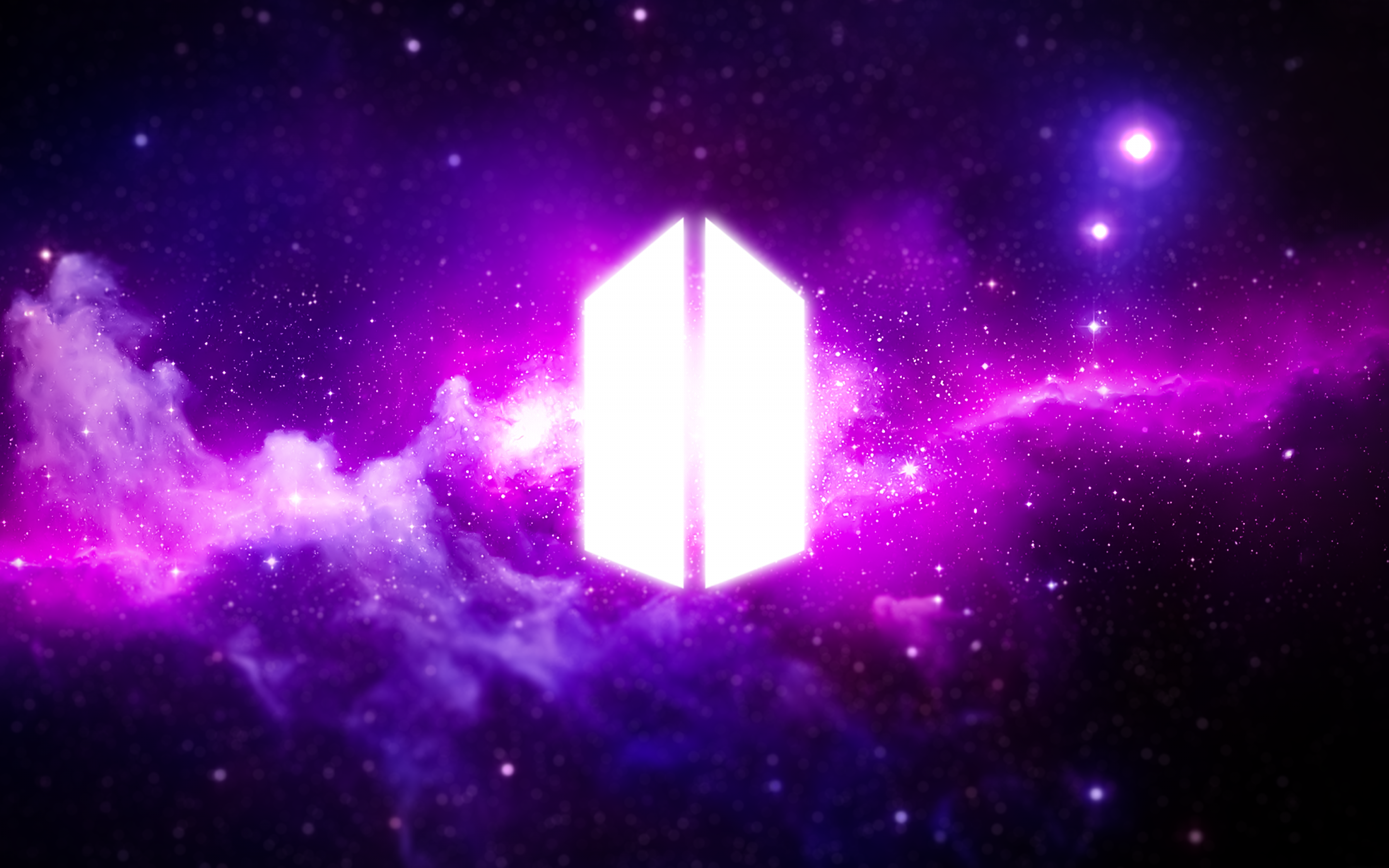 BTS Army Wallpaper 4K, Purple nebula, Galaxy