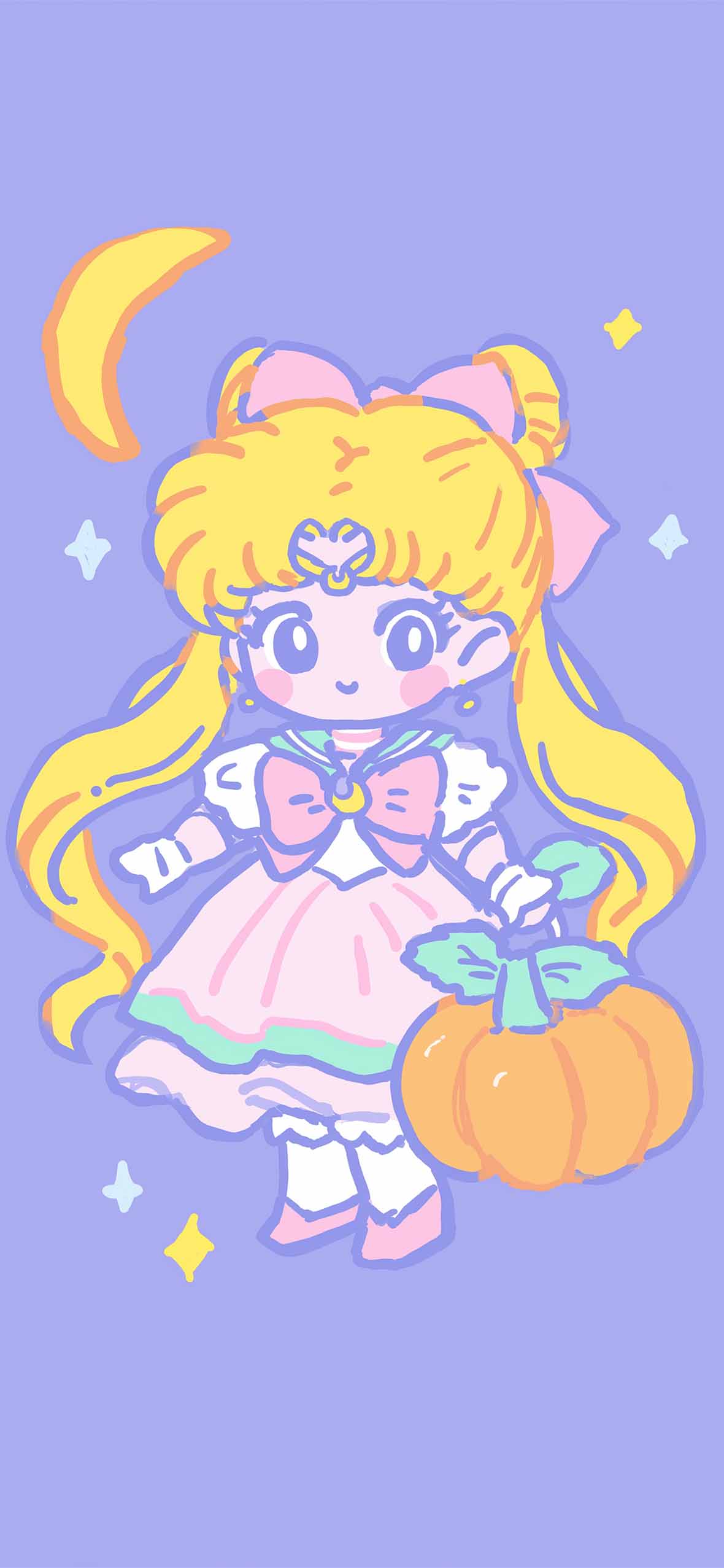 Cute Sailor Moon Pastel Halloween Wallpaper
