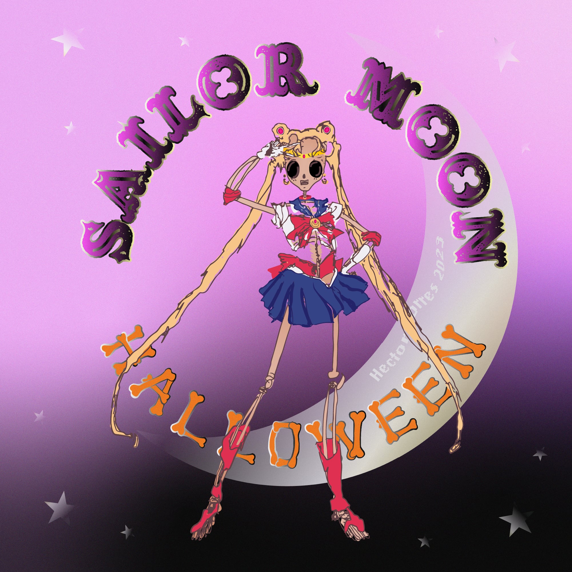 Sailor Moon Skeleton Ghost Halloween fan art
