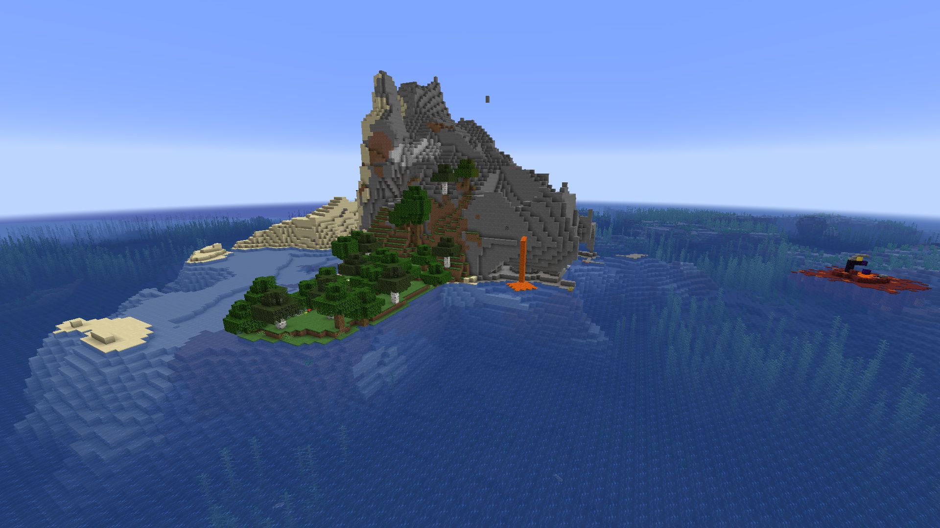 Phone wallpaper: Video Game, Minecraft, Island, Ocean 1048208