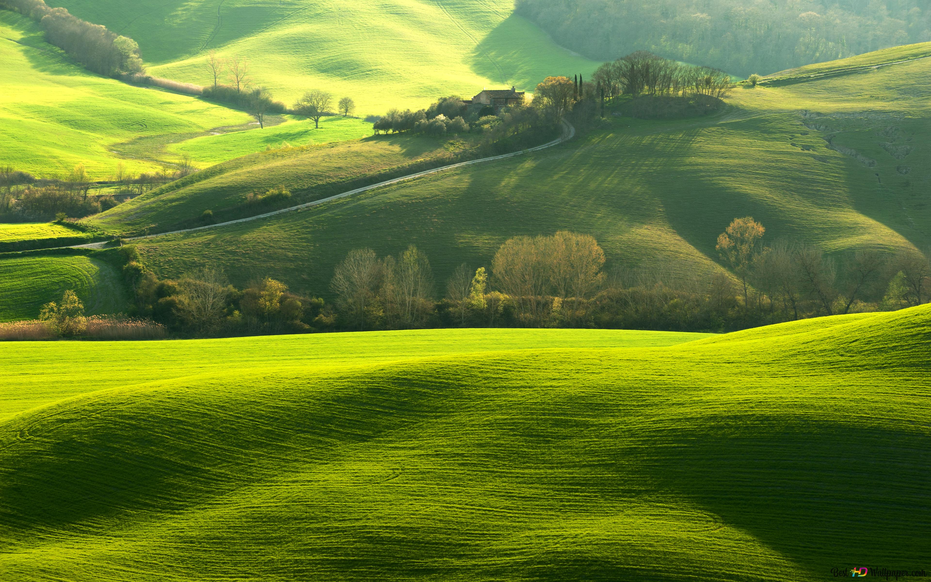 Green hills in Europe 8K wallpaper download