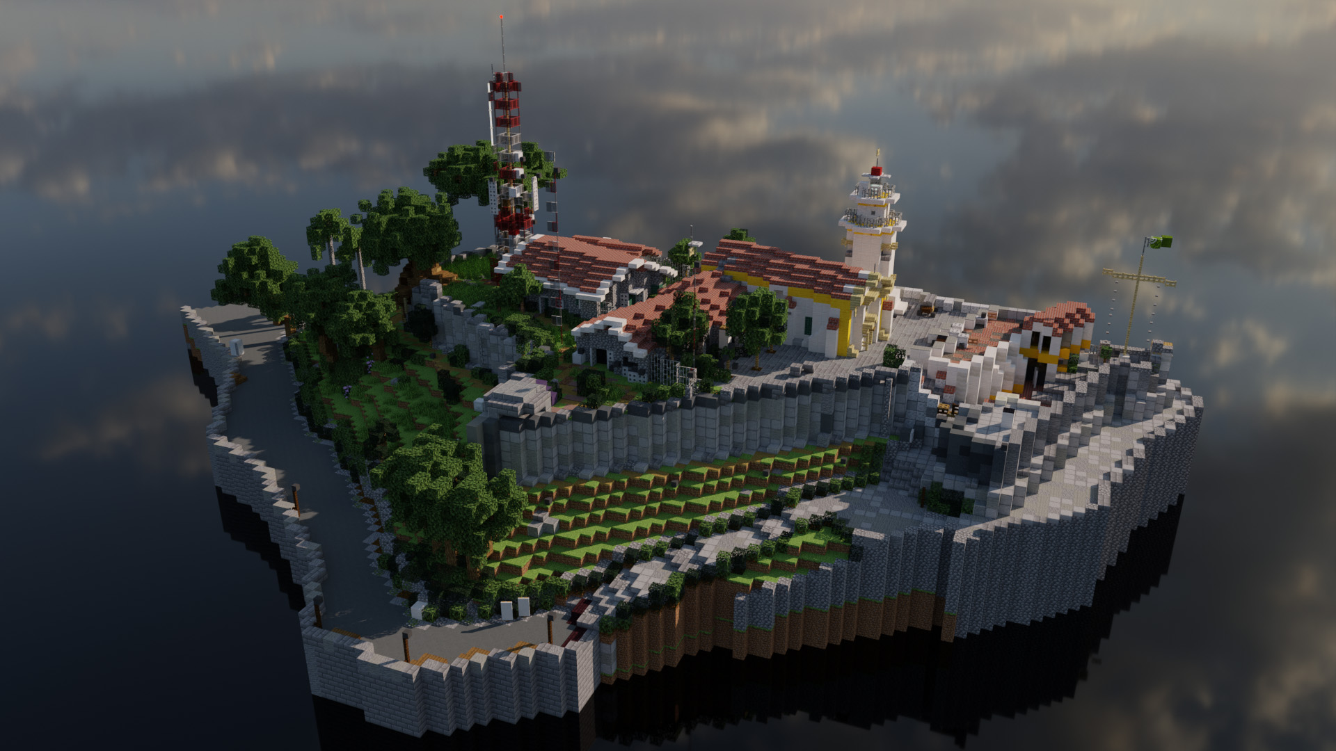 Fortress Island HD Minecraft Wallpaper