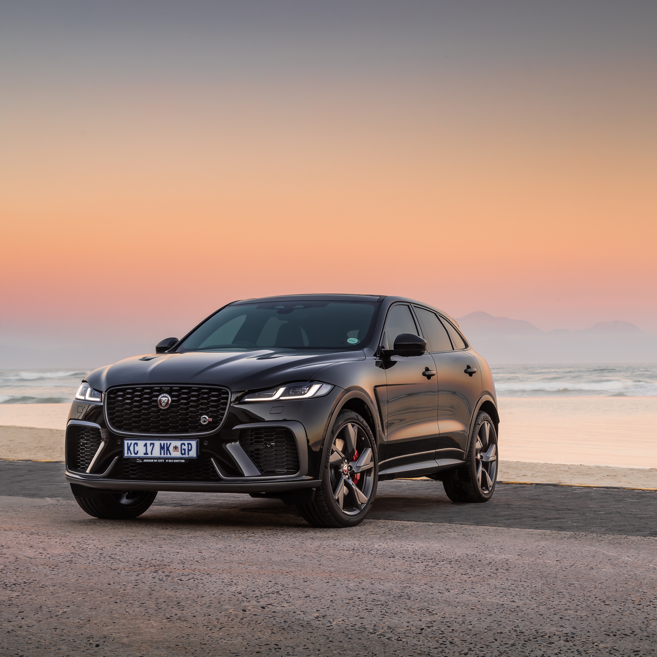 Jaguar F Pace SVR Wallpaper 4K, Luxury SUV, 2021, Beach, 2021, 5K