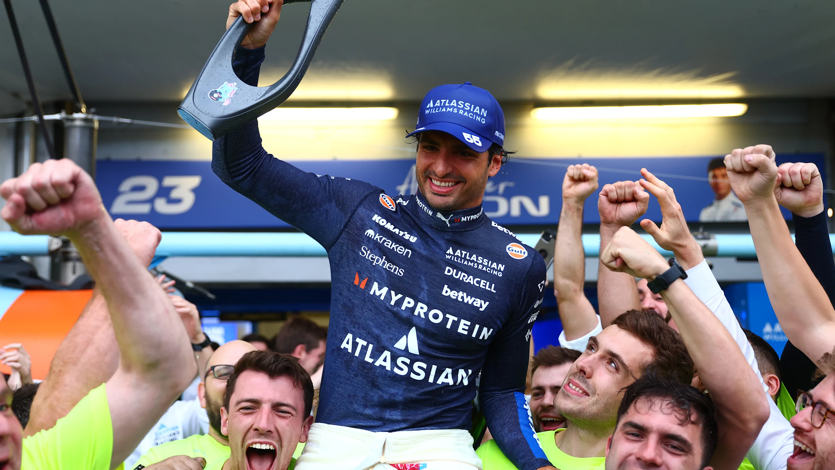 Carlos Sainz revels in magical Azerbaijan Grand Prix podium for Williams that 'tastes even better than my first'