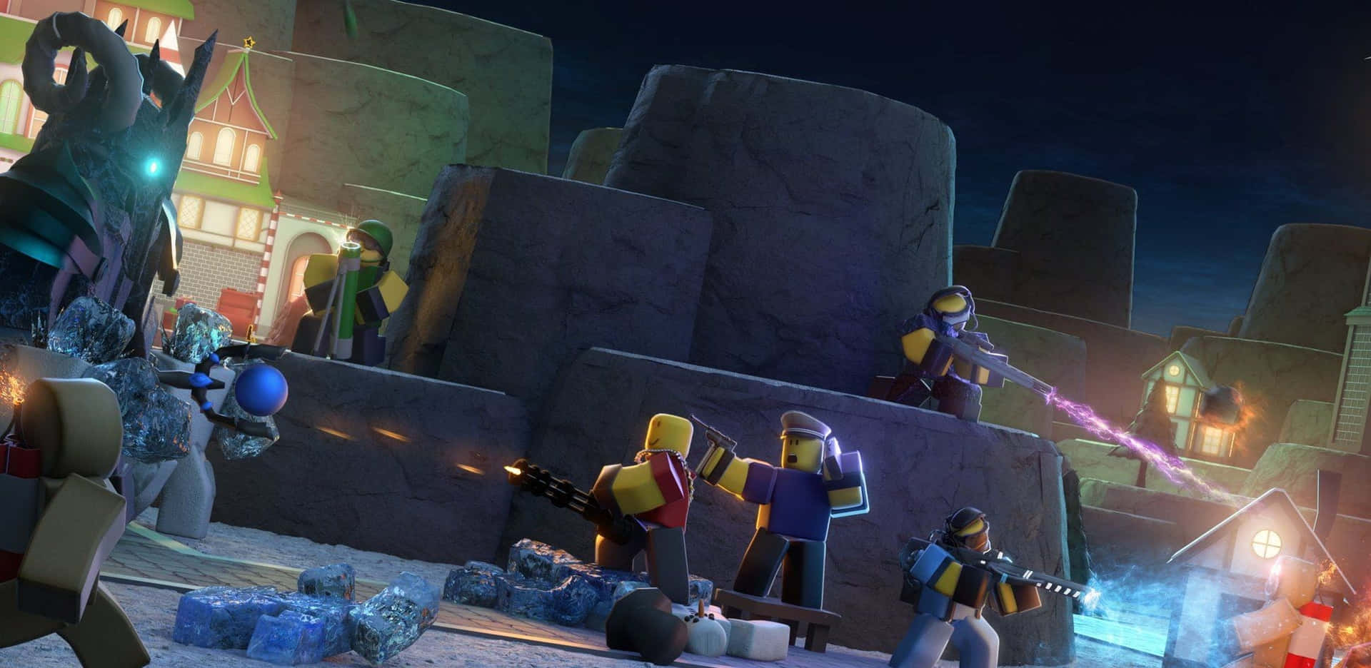 Download Epic Tower Defense Battle Scene Wallpaper