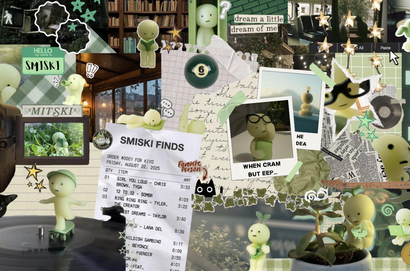 I made a Smiski digital collage wallpaper :)