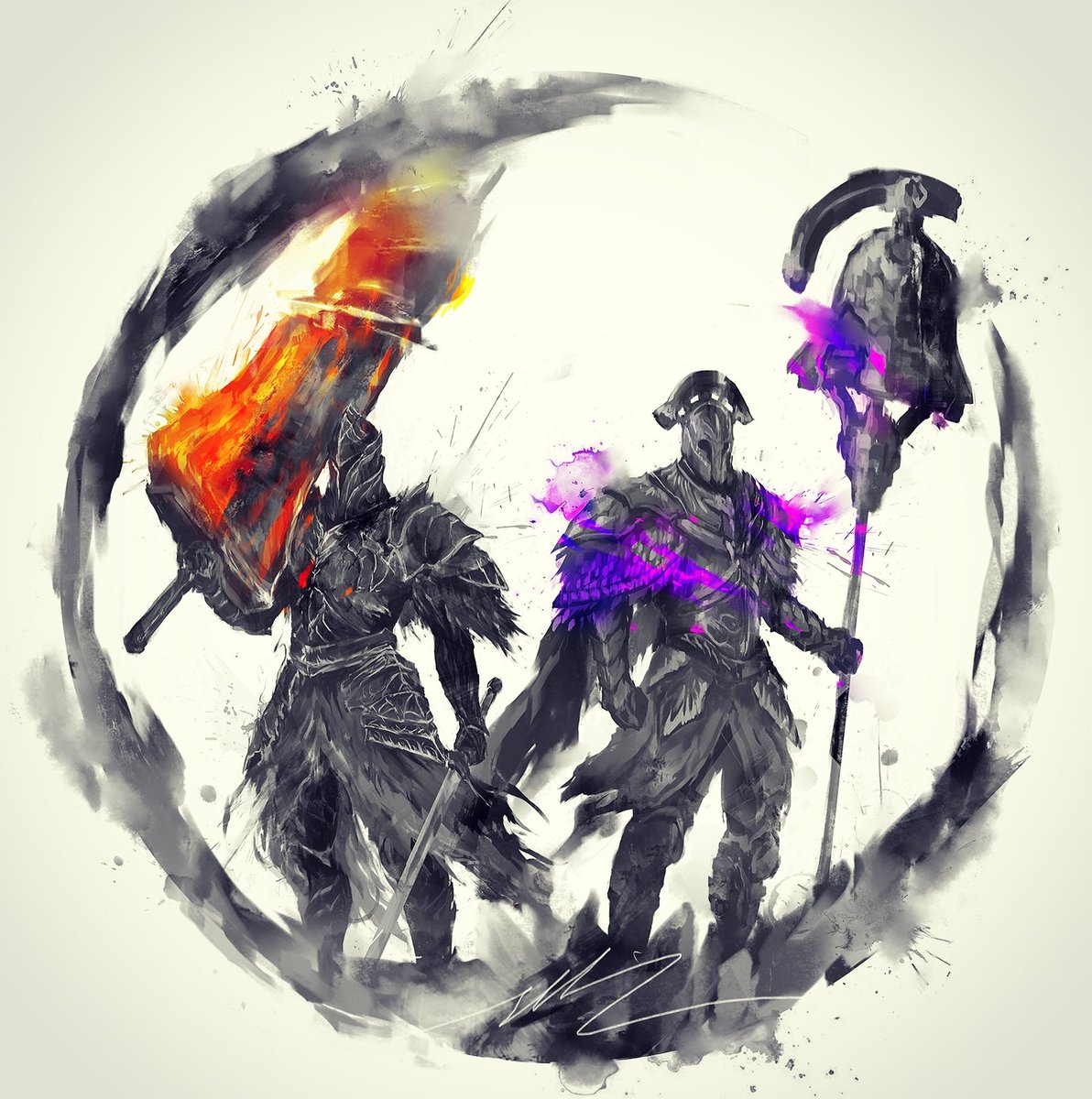 Shimhaq Knight x Royal Aegis #darksouls #fanart #fromsoftware #fumeknight #knight