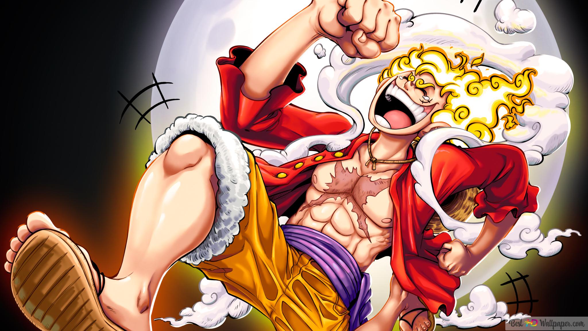 One Piece. Luffy Gear 5 Sun God 4K wallpaper download