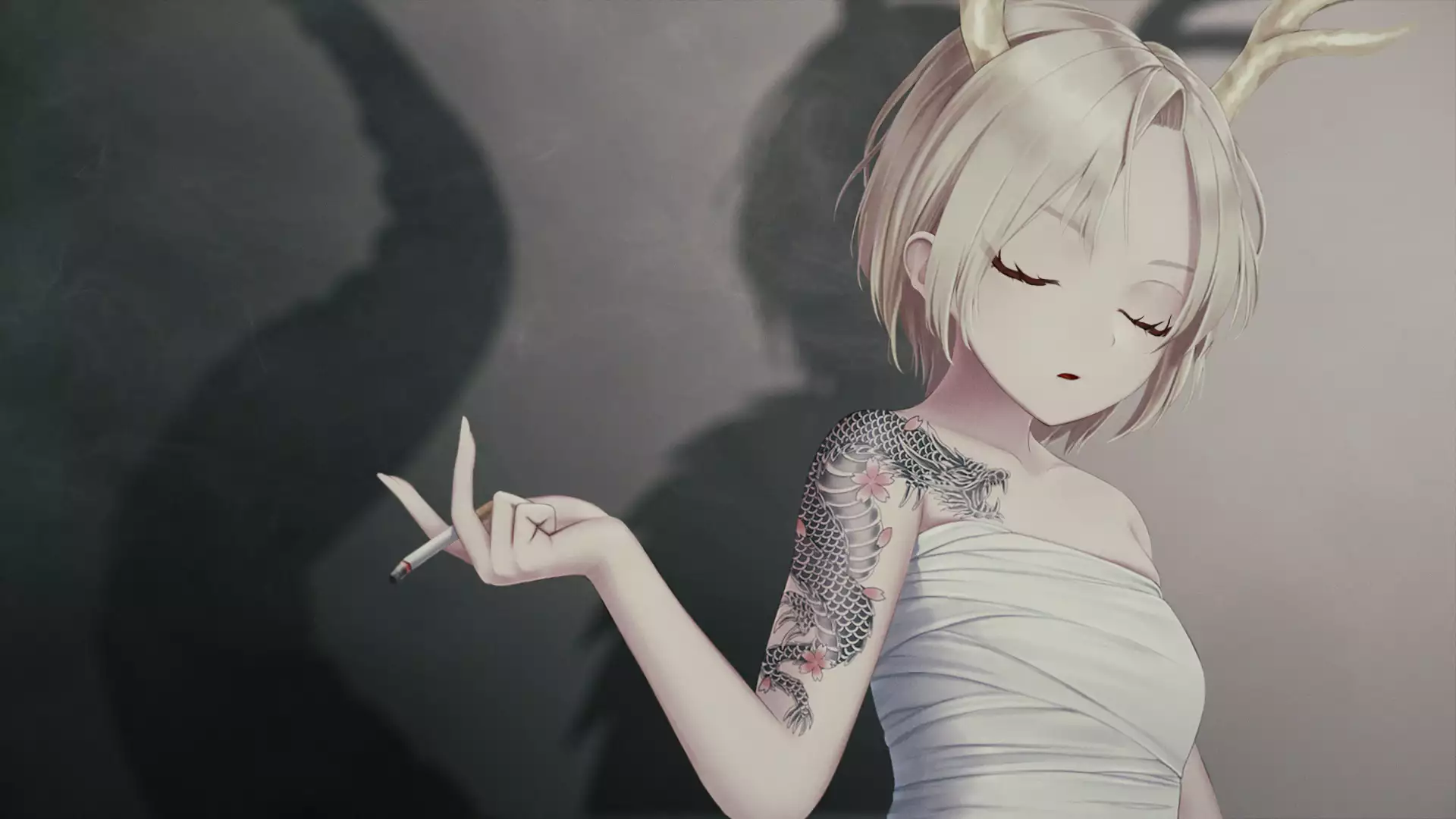 Download Smoking girl Wallpaper