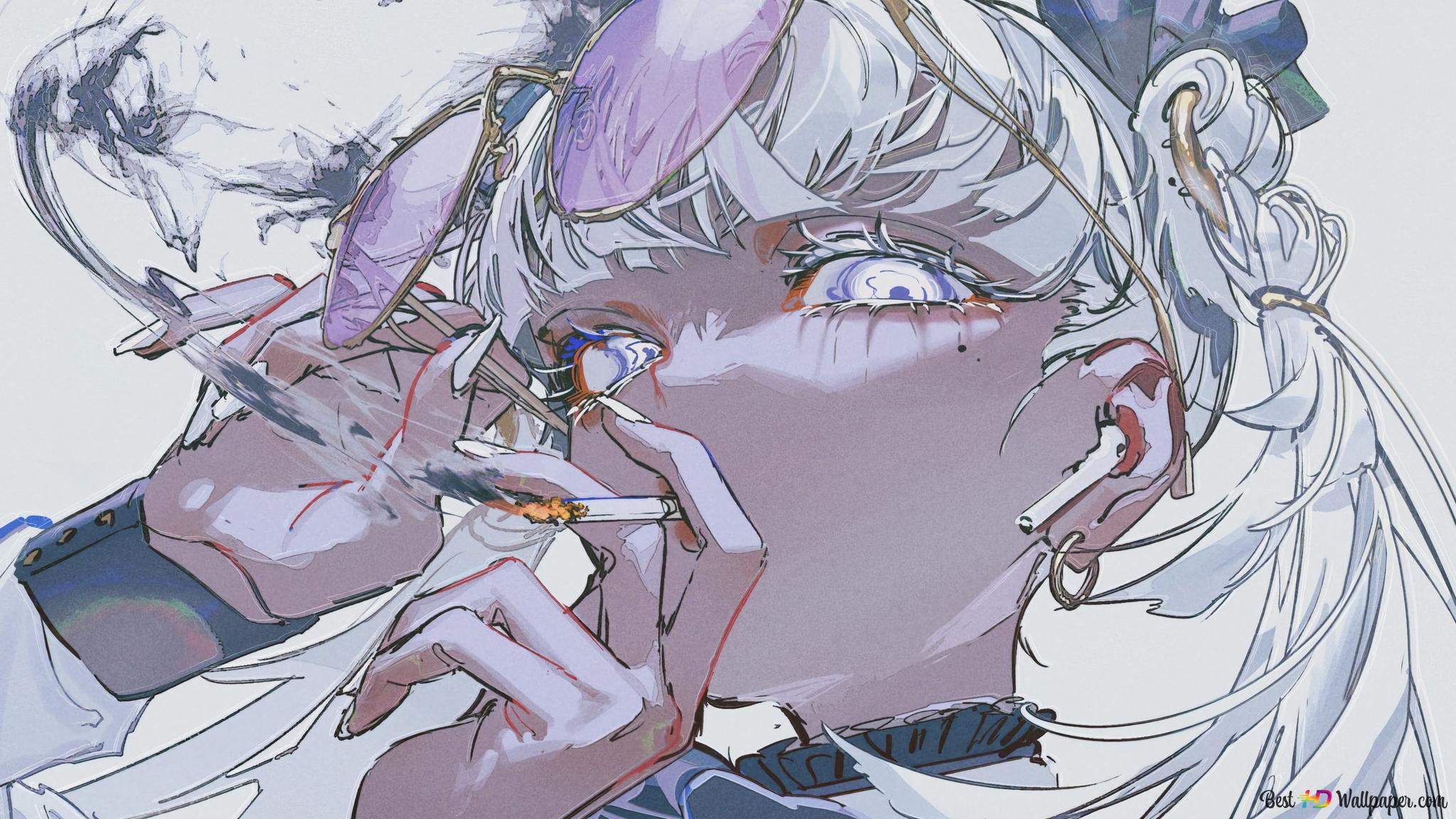 Stud Girl Smoking 4K wallpaper download