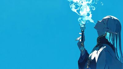 Anime Girl Elf Smoking Wallpaper 4K 8K HD PC d