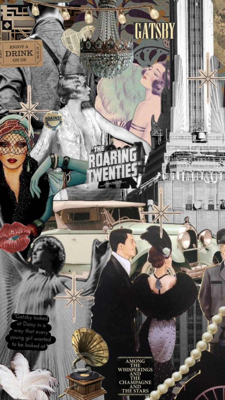 The roaring 20s #collage #aesthetic #moodboard #art #books # vintage s #roaring20s #history