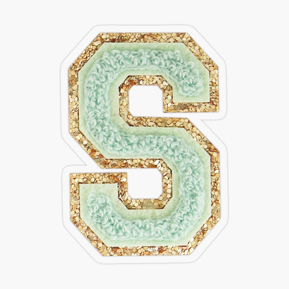 Preppy Mint Varsity Letter S Sticker