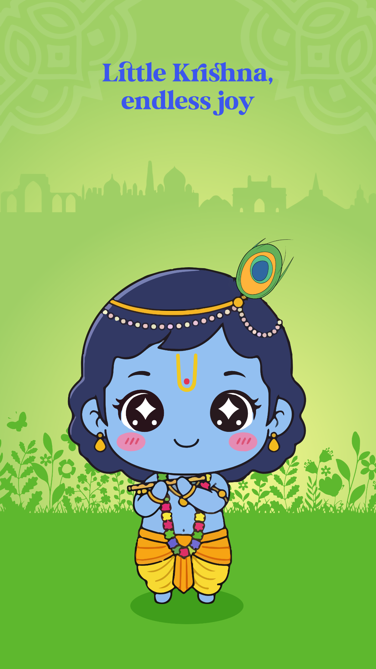 Free Little Krishna Happy Janmashtami Wallpaper to Edit Online