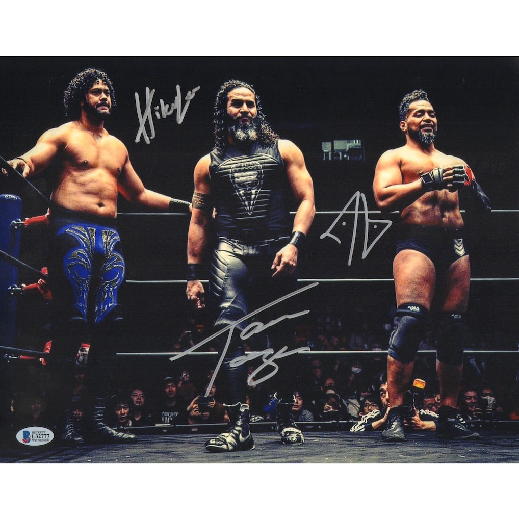 Tama Tonga Tanga Loa Hikuleo Signed 11x14 Photo BAS COA New Japan Pro Wrestling
