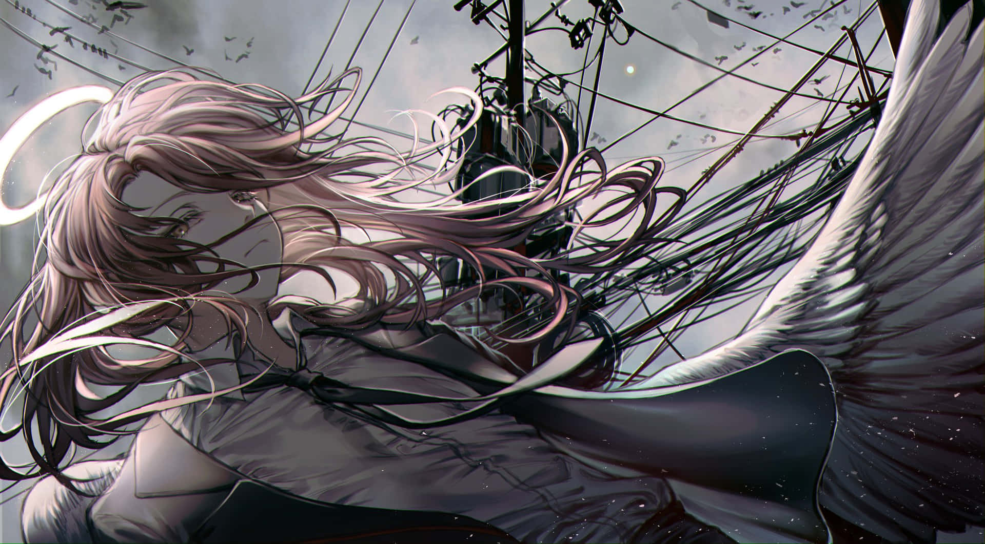 Download Intense Battle Between Chainsaw Man And Angel Devil Wallpaper