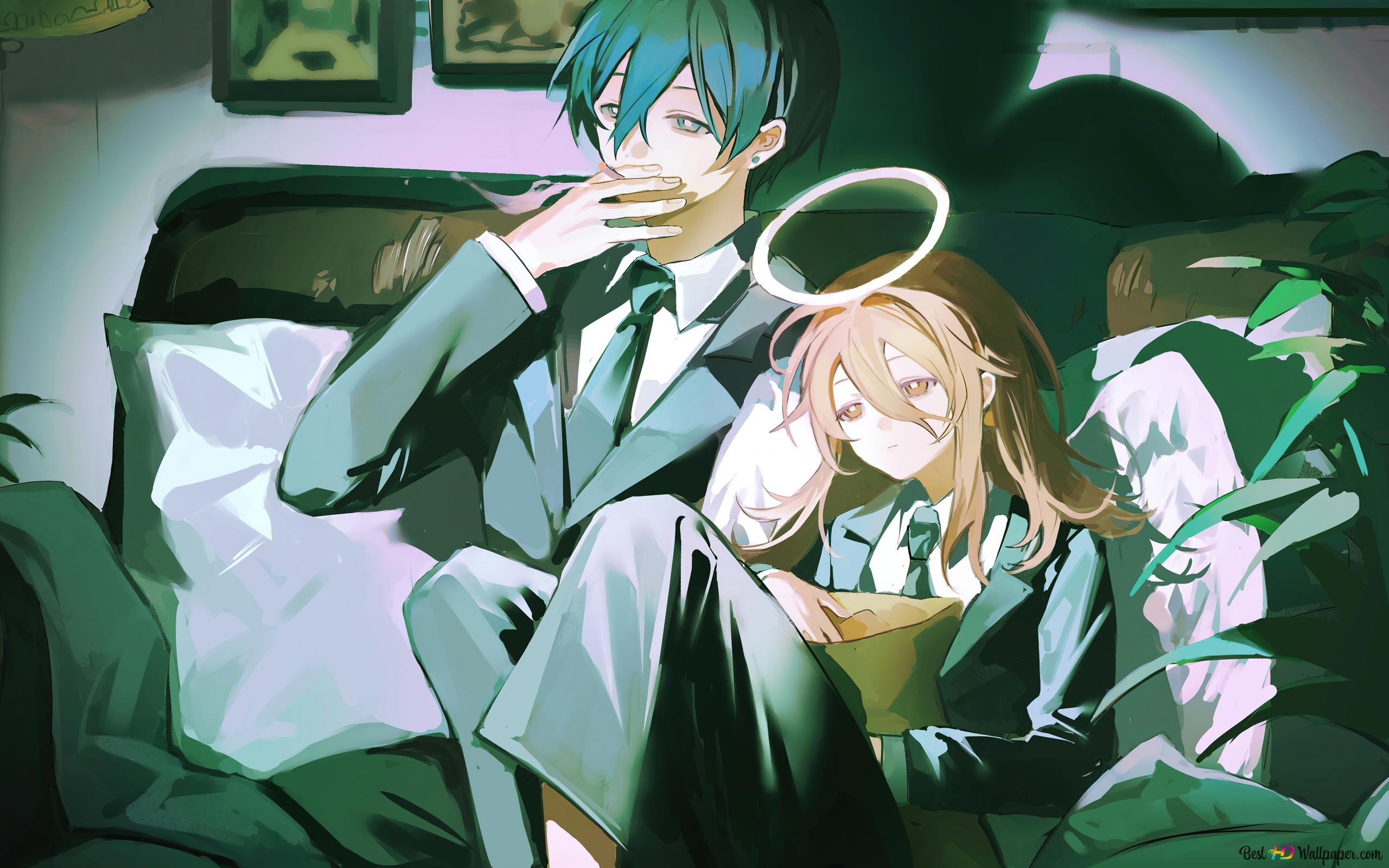 Aki Hayakawa and Angel Devil from Chainsaw man anime 4K wallpaper download