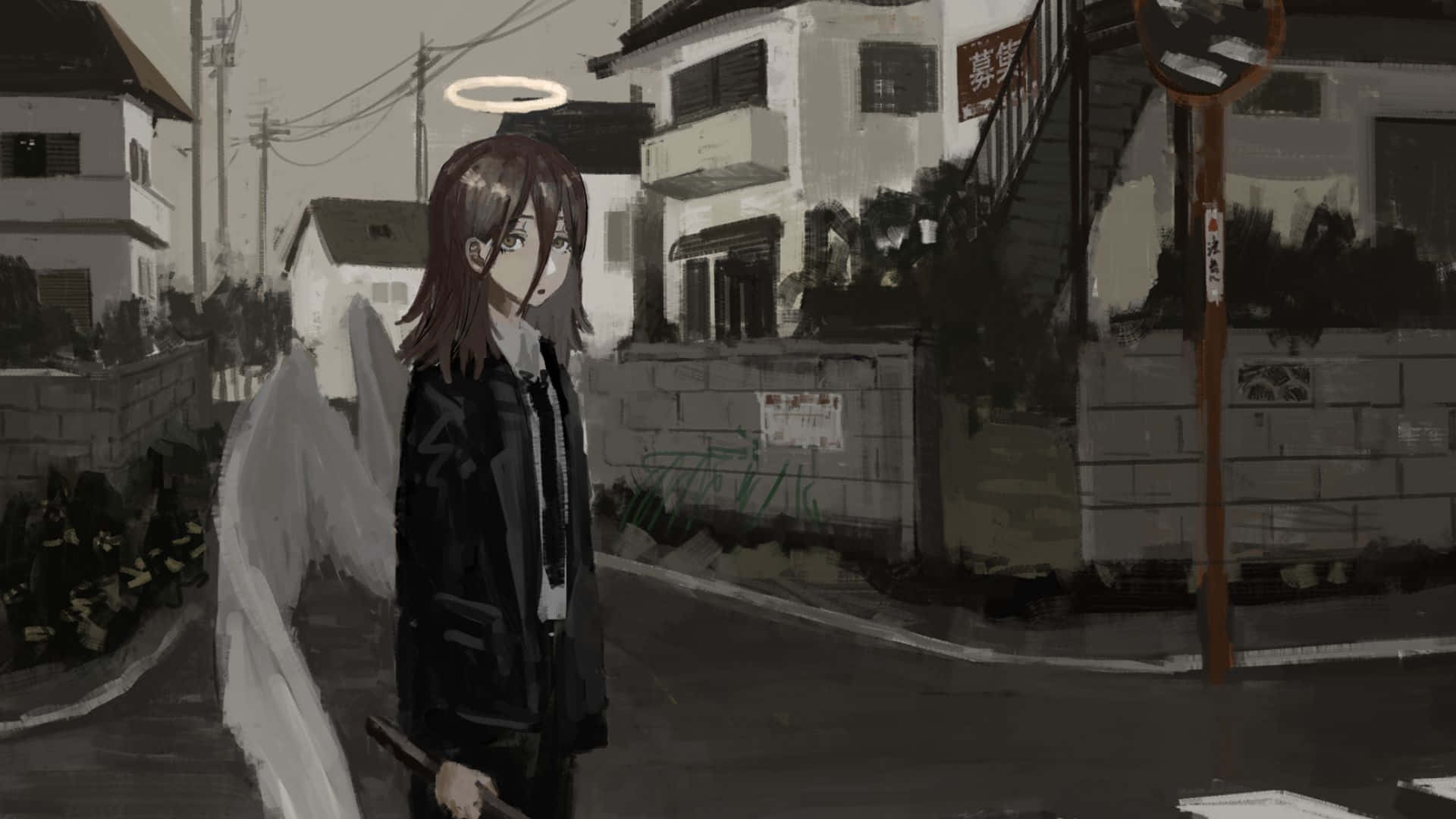 Download Epic Scene Of Angel Devil From Chainsaw Man Wallpaper