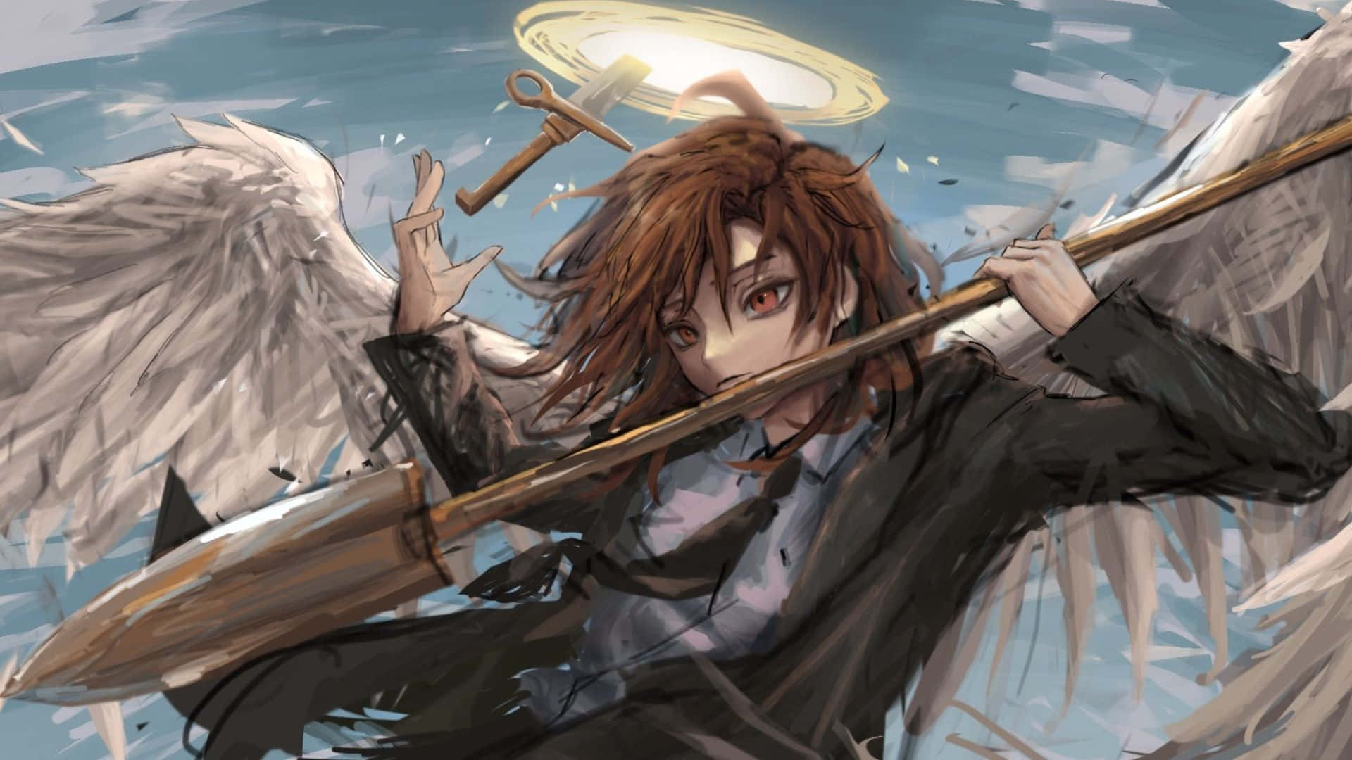 Download Chainsaw Man Featuring Angel Devil In Action Wallpaper