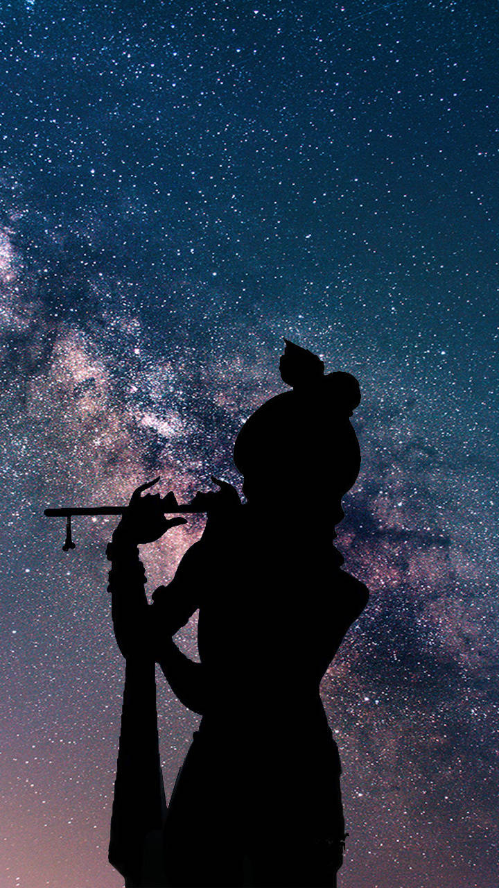 Download Krishna iPhone Silhouette Galaxy Wallpaper