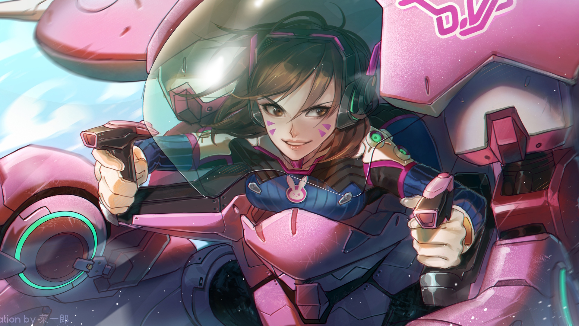 Overwatch, Video games, D.Va (Overwatch), Digital art, Mecha girls Wallpaper HD / Desktop and Mobile Background