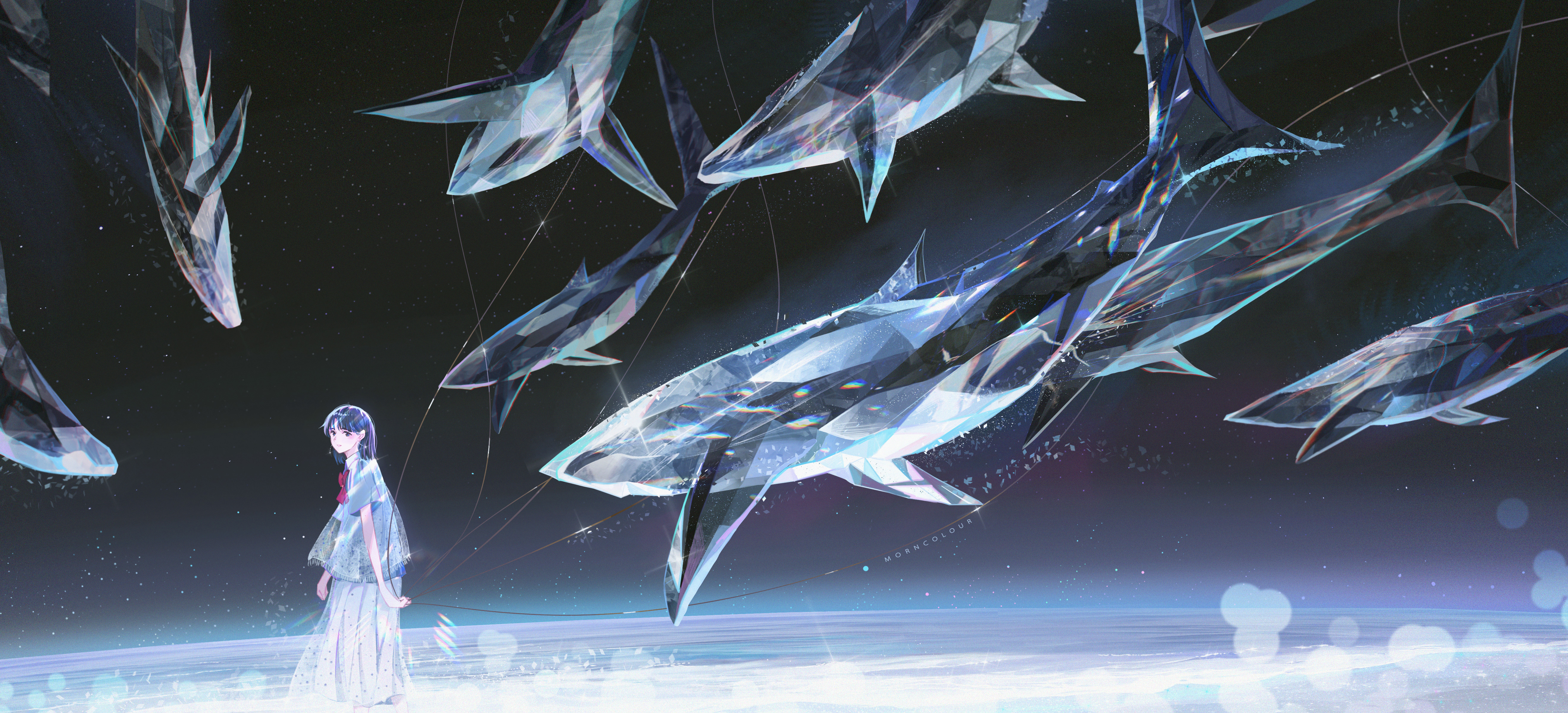 Download Shark Anime Girl Anime Girl 4k Ultra HD Wallpaper