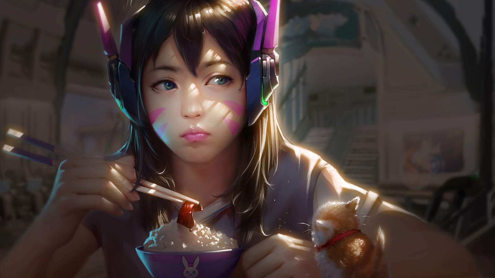 Dva Overwatch Art 4k Wallpaper.Free 4k Wallpaper