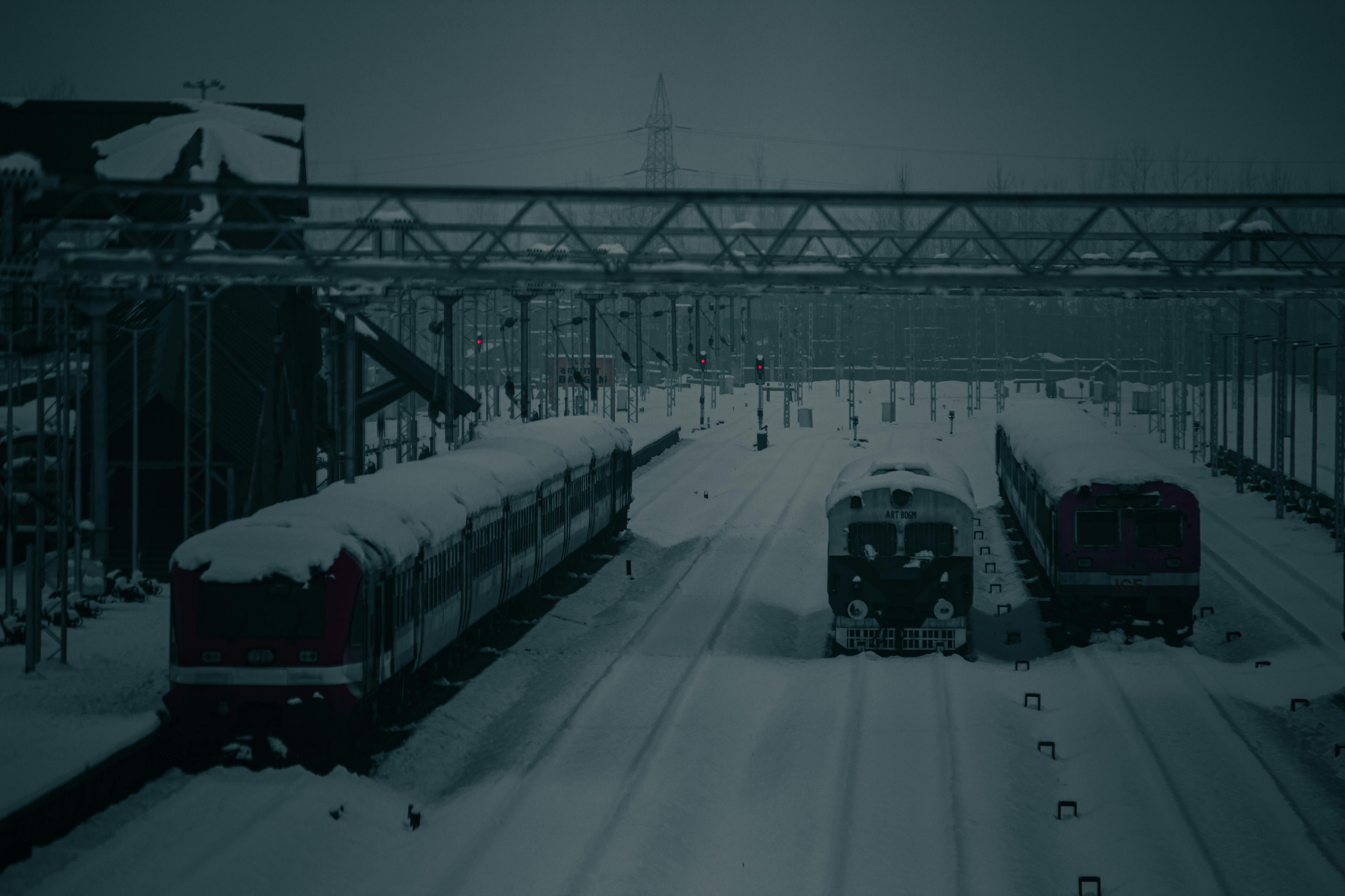 Trains Covered with Snow · Free