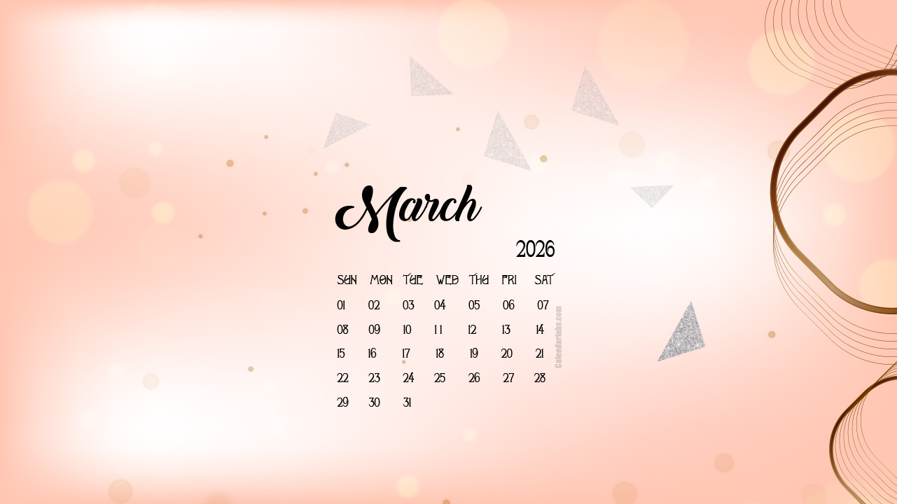 March 2026 Desktop Wallpaper Calendar