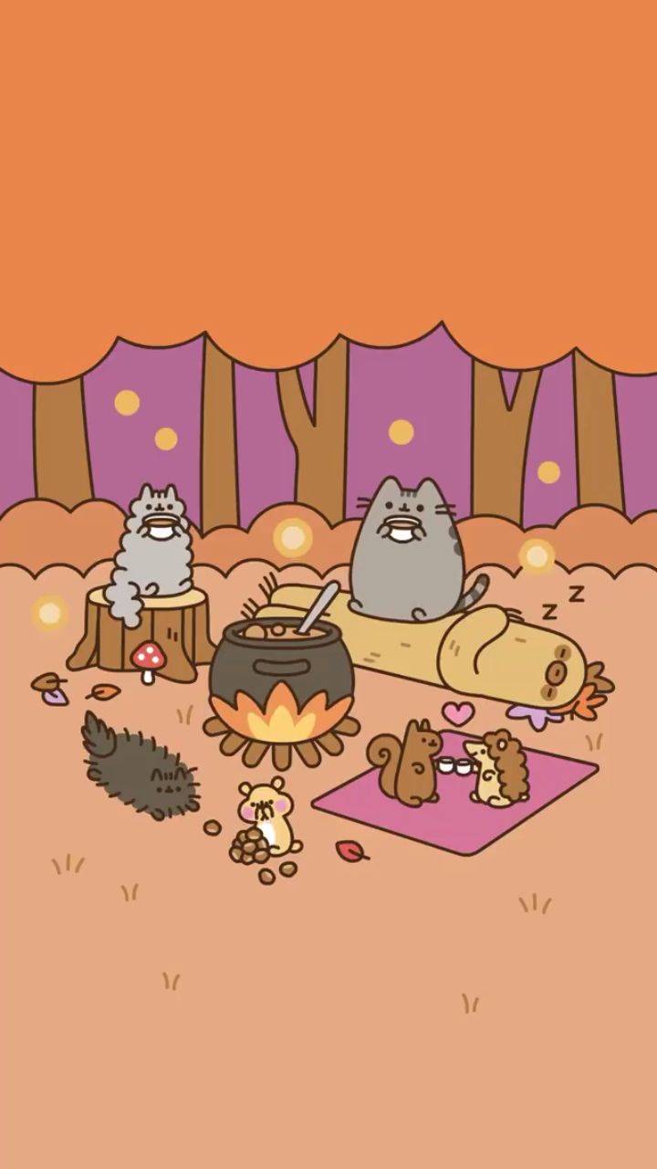 Autumn Pusheen Wallpaper