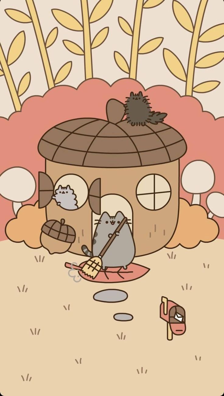 Autumn Pusheen Wallpaper