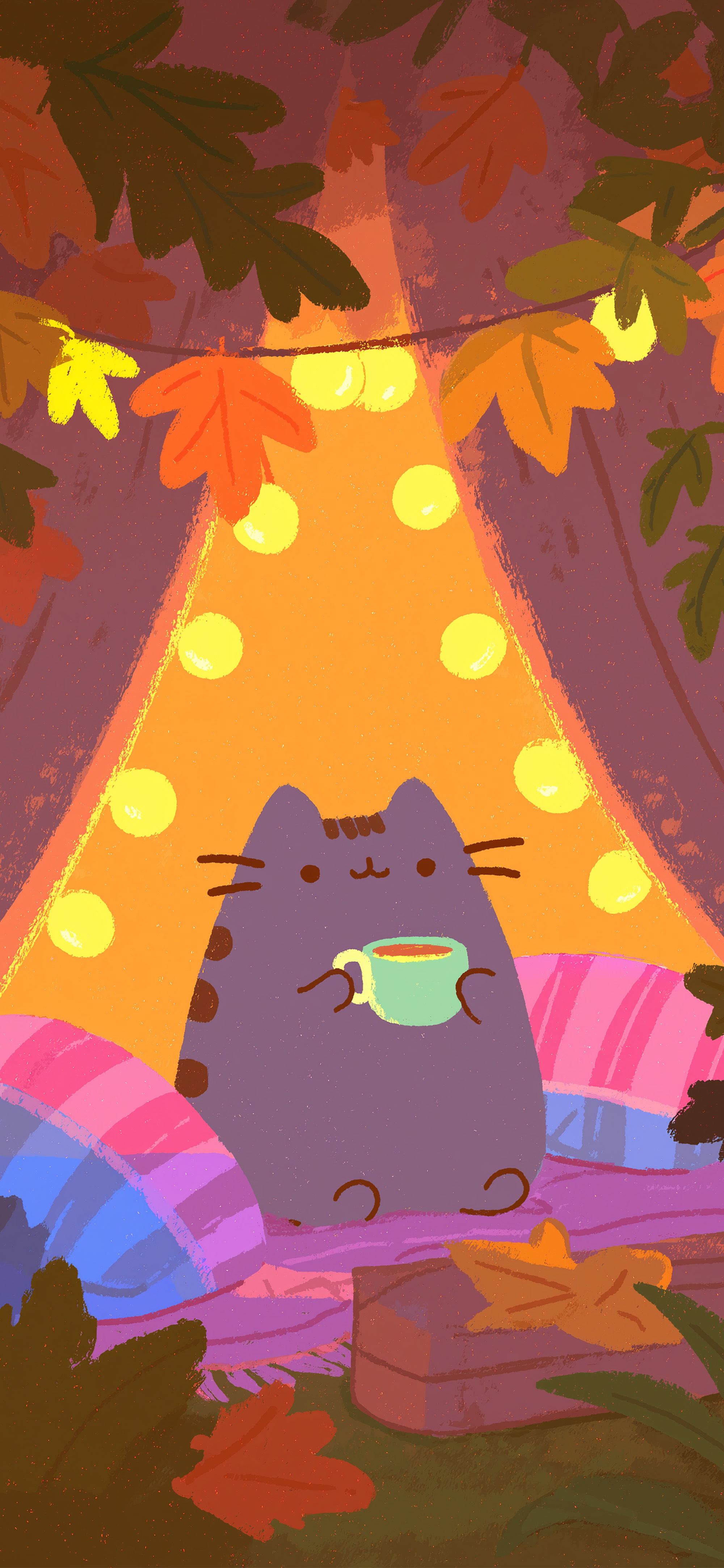 Pusheen Cat Cozy Cup Fall Wallpaper Wallpaper HD