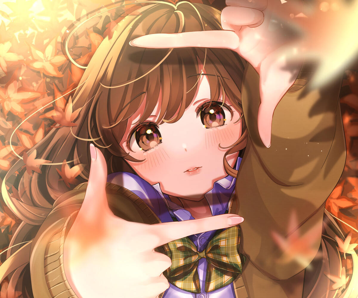 Wallpaper wallpaper cute anime girl blush autumn lying beautiful from uaha image and screensavers