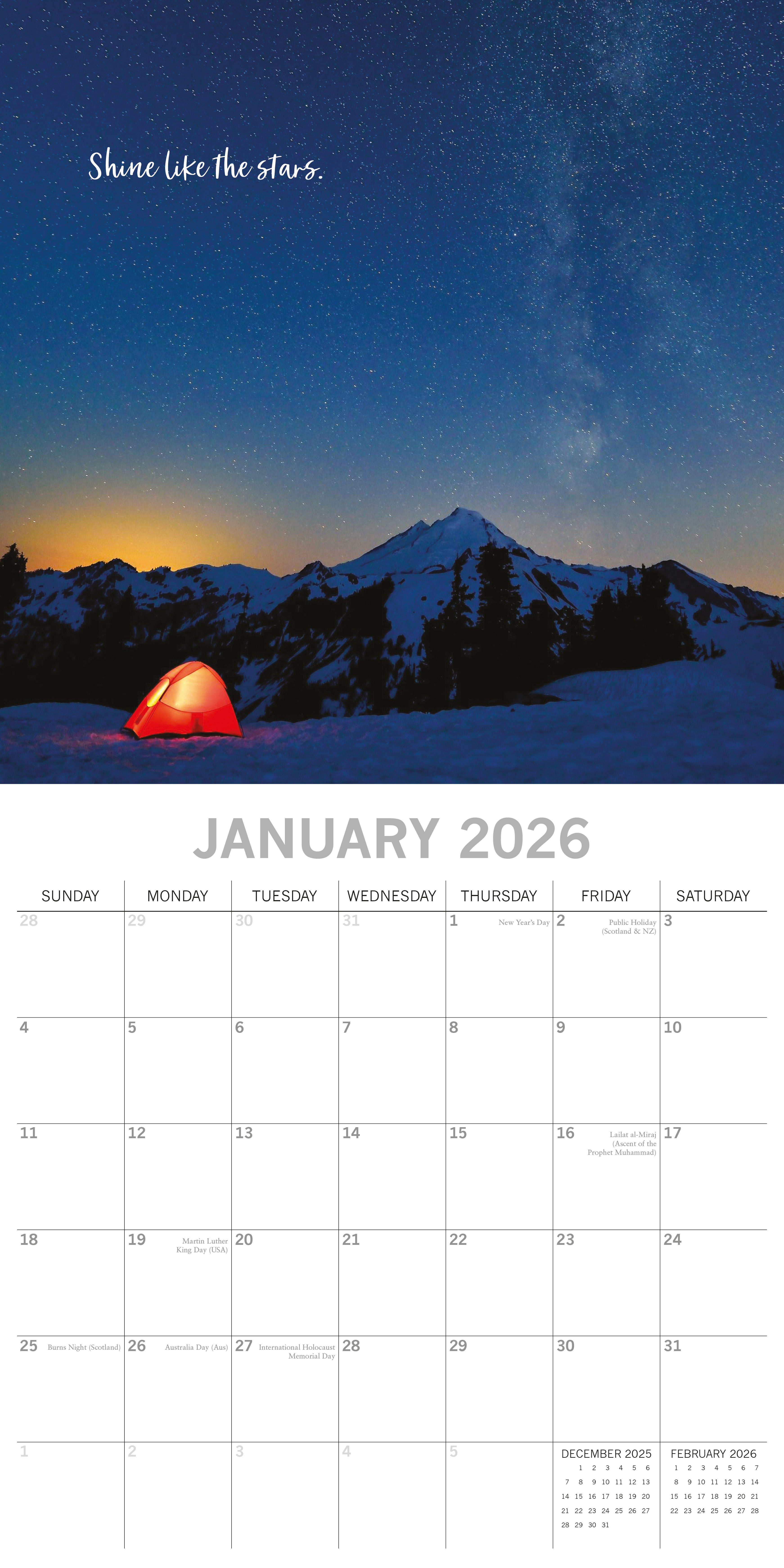 2026 Inspiration Wall Calendar