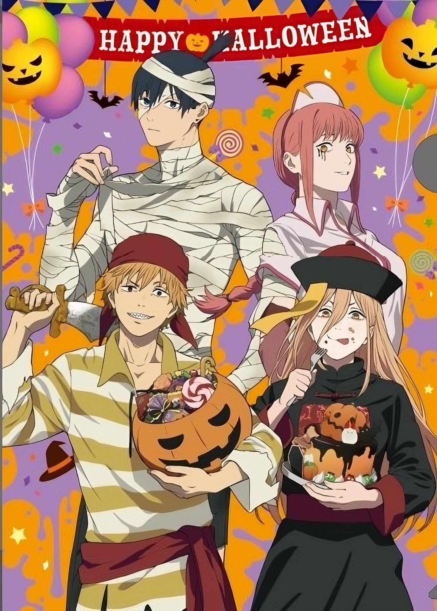 Chainsaw Man Halloween Illustration