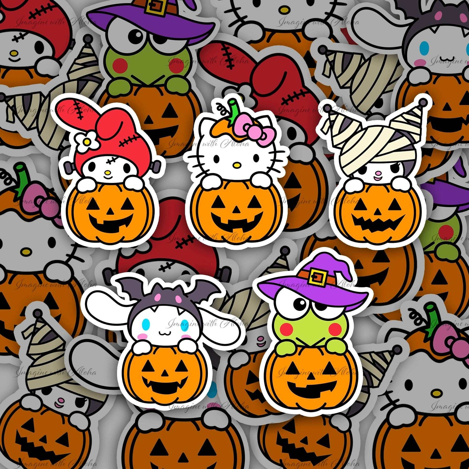 Friends Halloween Pumpkin Sticker Set Kitty and Friends